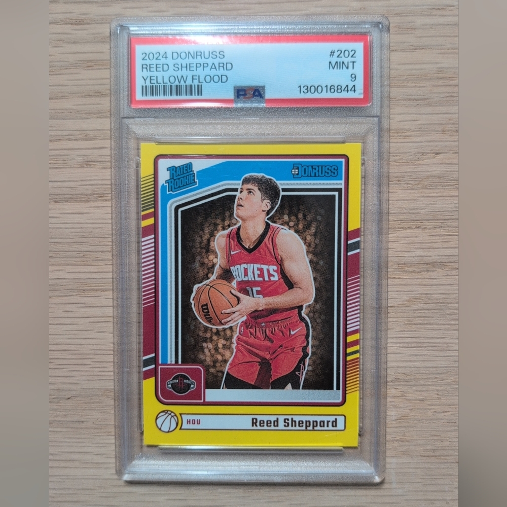 *RC* 2024 Donruss - Reed Sheppard #202 - Yellow Flood - PSA 9